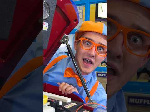 Blippi and Logan Fix a Car in under 60 seconds⏰🔧! Learn about Vehicle Parts! #blippi #shorts #cars