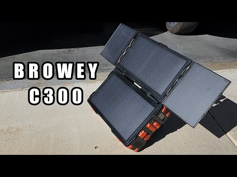 BROWEY C300 Portable Power Station + Built-in Solar Panel 🌞