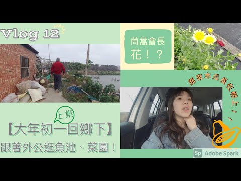 【ET’s Vlog #12】大年初一回鄉下，跟著外公學常識～原來木瓜長在樹上！茼蒿會長花!?