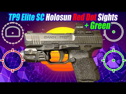 4 Best Canik TP9 Elite SC Holosun Red & Green Dot Sights + Adapter Plates