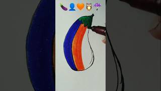 Satisfying creative painting 🍆👤🧡🦉☔#painting #short#creativeart #trending #viralvideo #coluring