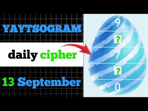 yaytsogram cipher | 13 Sep Cipher | yaytsogram daily cipher | yaytsogram code #yaytsogram #code