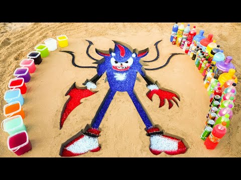 How to make Sonic Shadow with Orbeez, Coca Cola, Fanta, Monster, Soda vs Mentos & Popular Sodas