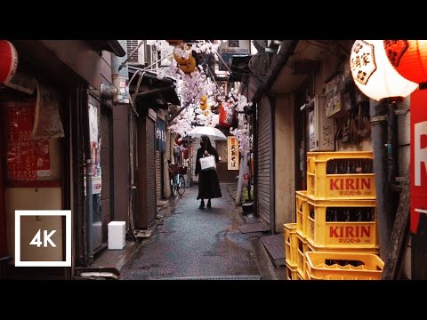 Walking in the Rain in Shinjuku Sounds, (Omoide Yokocho  and Kabukicho) | 4k