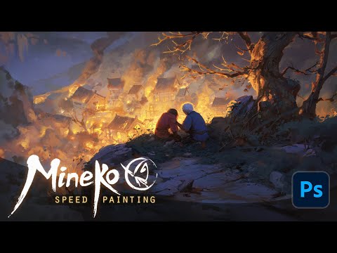 Mineko: Fire - speed painting (Time-lapse)