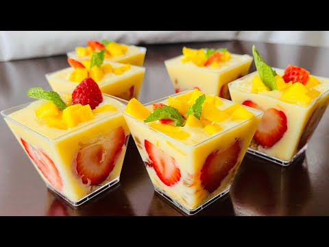 Fruit And Custard Cups | No Bake Dessert Cup Recipe | Best and Simple Dessert | Dessert in 10 Min