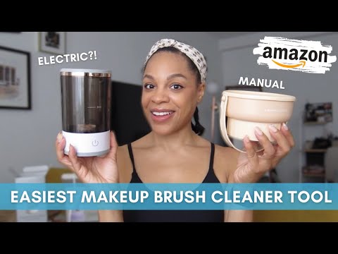 Trying Makeup Brush Cleaning Tools from Amazon | Electric or Manual which one ACTUALLY works!