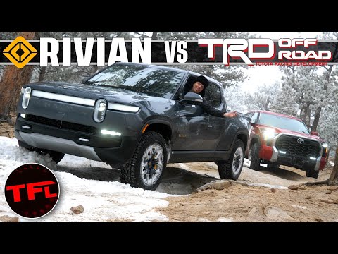 Rivian R1T vs Toyota Tundra Snow Wheeling Adventure - One Of These Trucks is Just Plain Awesome!