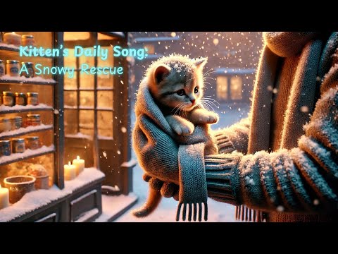 Kitten's Daily Song: Snowy Rescue - A Heartwarming Journey to Safety #cute #song #3d #cat #kitten