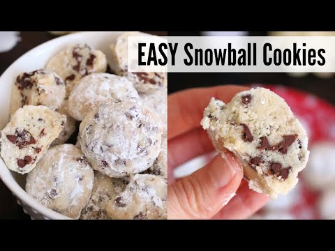 Easy Chocolate Chip Snowball Cookies No Nuts