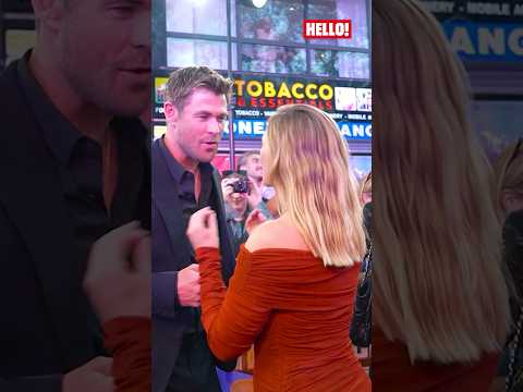 Chris Hemsworth and Scarlett Johansson have an energetic exchange at a movie premiere | HELLO!