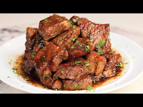 HONEY BUTTER GARLIC GLAZED STEAK BITES