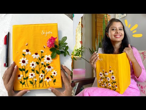 Fabric Book Cover | How to Make Embroidered Diary Cover or Journal Cover