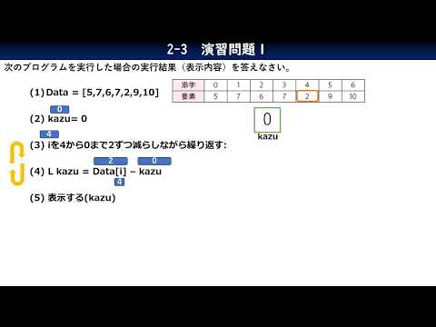 2-3_演習問題１／共通テスト情報Ⅰプログラミング対策／技術評論社