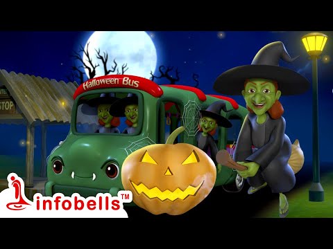 Wheels on the Bus - Halloween Song for Kids | Kannada Rhymes for Children | Infobells #bussongs