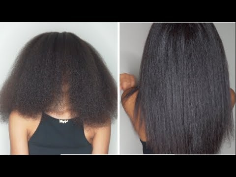 Curly to Straight Hair Tutorial | Natural Hair