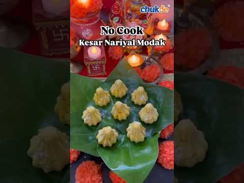 No Cook Kesar Coconut Modak | Quick Modak Recipe | Ganesh Chaturhi Recipe