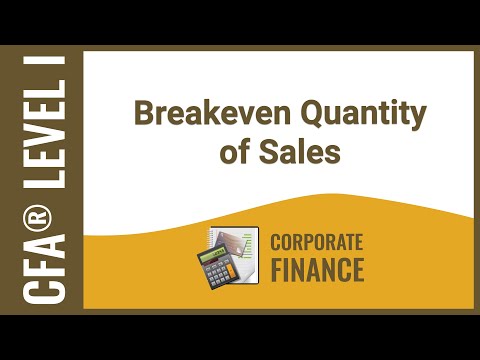 CFA® Level I Corporate Finance - Breakeven Quantity of Sales