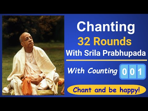 Srila Prabhupada Chanting Japa 32 rounds | Prabhupada Japa video with counting