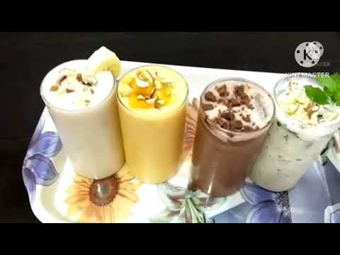 Lassi 4 ways with homemade malai dahi - mango lassi, banana lassi, pudina  lassi & chocolate lassi