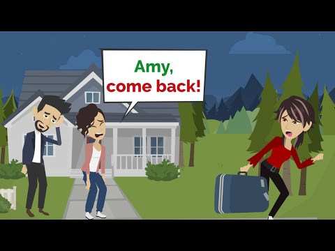 Amy ran AWAY - Easy English story - Funny English Conversation - No Aliens