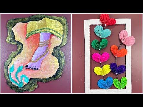 Easy DIY Wall Art | Handmade Foot Painting & Colorful Paper Heart Decor