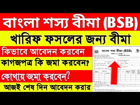 বাংলা শস্য বীমা সম্পূর্ণ আবেদন পদ্ধতি | how to apply bangla sashya bima bengali | Bsb apply process