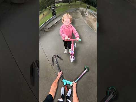 i ruined her day😢 then made it😇 #scooter #skatepark #challenge #comedy #funny #skate #fail