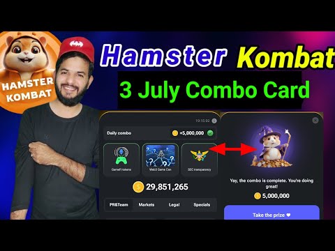 Hamster Kombat combo card combo daily hamster Kombat daily combo card code 3 July 2024 combo card