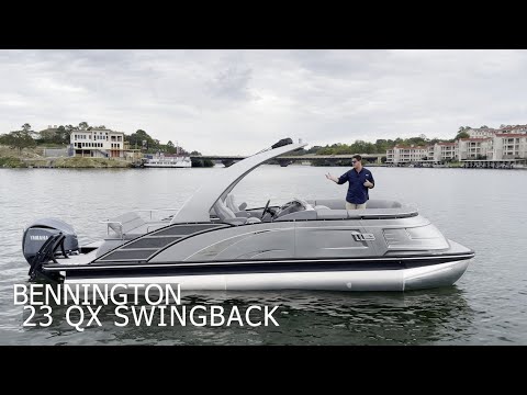 Review of the Bennington 23QX Swingback.  On the Water.  Features and Benefits Walkaround.  Amazing.