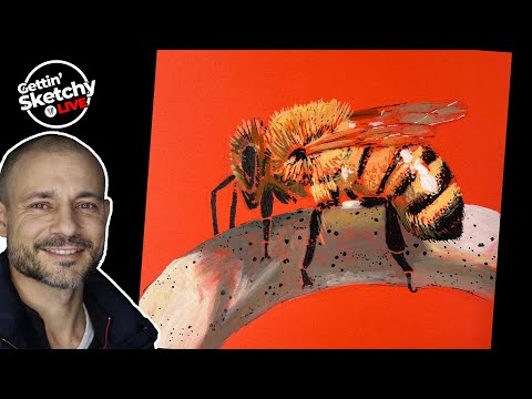 Live Drawing Exercise - Draw a Bee with Mixed Media