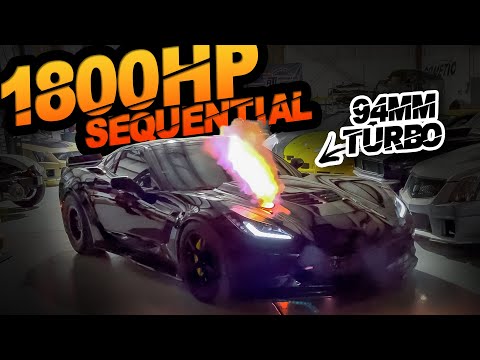 1800HP Sequential C7 Z06 Corvette on the Street - IT'S SCARY FAST! (94MM Turbo + 427CI)