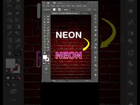 How to create editable Neon Text in Illustrator #illustrator #graphicdesign #shorts