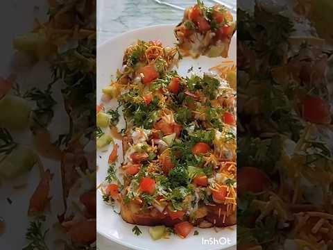 Bread Tikki Chaat |  Party Snack Recipe #shorts #youtubeshorts #food #shortvideo #globalbawarchi