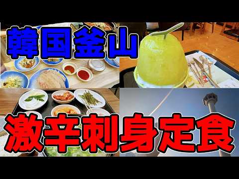 【衝撃】激辛刺身定食　韓国釜山　1泊食べ歩き　街歩き　観光