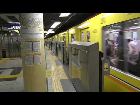 銀座駅にホームドア設置（稼働前）東京メトロ銀座線