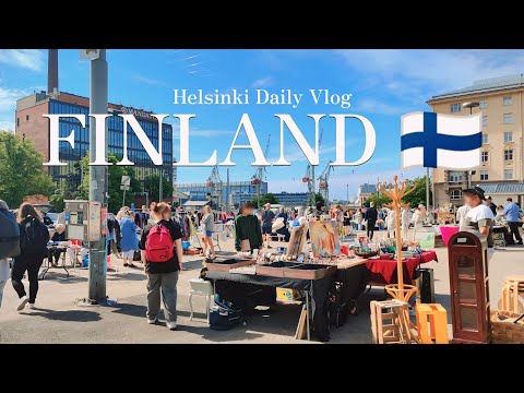 Fun summer weekend at Hietalahti flea market [vlog] Spinach and chicken risotto. New tote bag.