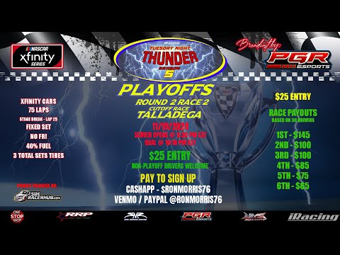 RMR | Tuesday Night Thunder | Season 5 | Playoff Race 4 | Talladega Superspeedway | PGR eSports