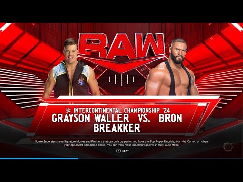 WWE 2K24 GRAYSON WALLER VS BRON BREAKKER STEEL CAGE MATCH FOR THE WWE INTERCONTINENTAL CHAMPIONSHIP!