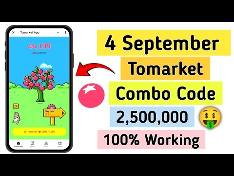 Tomarket 4 september daily combo | tomato app code today | Listing snapshot wallet withdraw airdrop