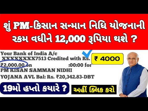 ખેડૂતોને 12,00 મળશે? / 4000નો હપ્તો / 19મો હપ્તો / #પીએમકિસાન #pmkisan / Khedut સહાય