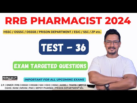 RRB PHARMACIST EXAM PREPARATION / Railway pharmacist exam questions 2024