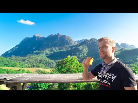 THAILAND Sky Cafe / Hidden THAI Food Paradise by the RIVER / Chiang Mai Motorcycle Tour