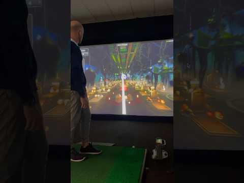 Wedge practice on skytrak looks different during Halloween! #golf #golfswing #drivingrange #practice