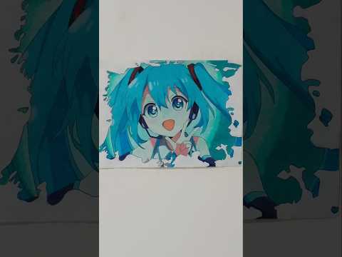 Drawing Miku Hatsune 💙- Stained Art 🎨 #art #mikuhatsune #miku