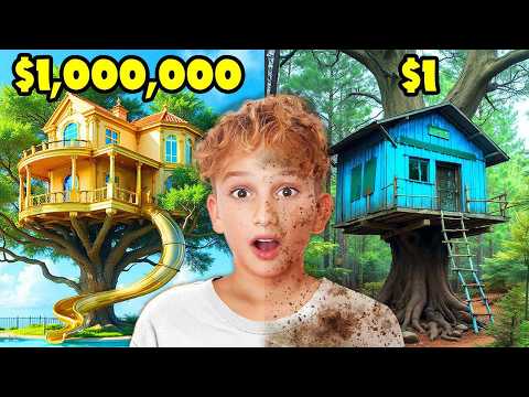 $1 vs $1,000,000 Tree House!