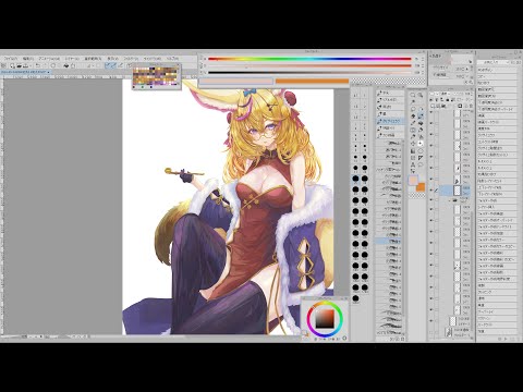 無言で作業垂れ流し【お絵かき/尾丸ポルカ】