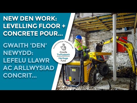 New Den Work: Levelling Floor & Concrete Pour - Timelapse