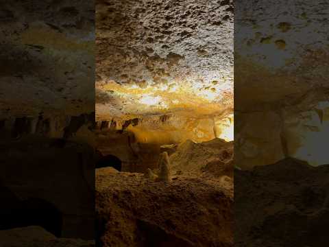 A stalagmite shaped like a unicorn horn inside Ohio Caverns is approximately 3,000 years old!”