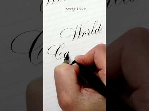 "World Calligraphy Day" Copperplate Calligraphy Quote | August #LetteringChallenge #ASMR #shorts